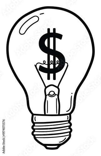 Financial breakthrough idea conceptual line drawing for business innovation and wealth generation strategies in a dynamic economic market