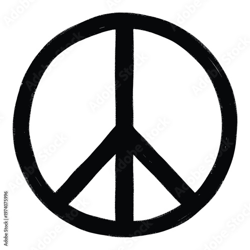 Bold hand drawn peace symbol graphic resource perfect for protest movement designs social justice campaigns and expressing unity against conflict