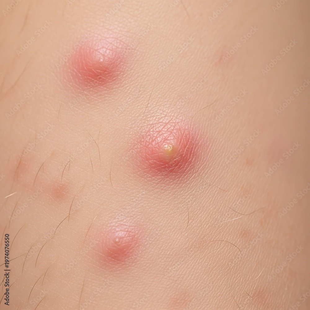 Fototapeta premium Close-up of acne on skin.