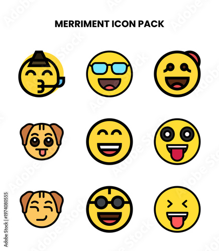 Merriment Lineal Color Collection Icons Pack