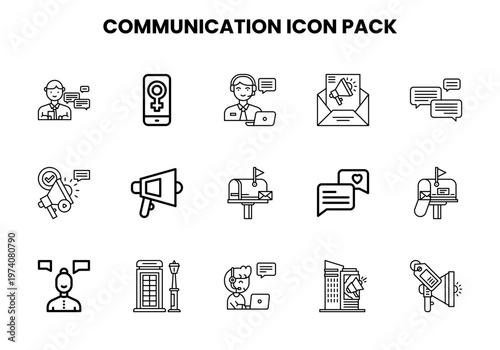 Communication Line Collection Icons Pack