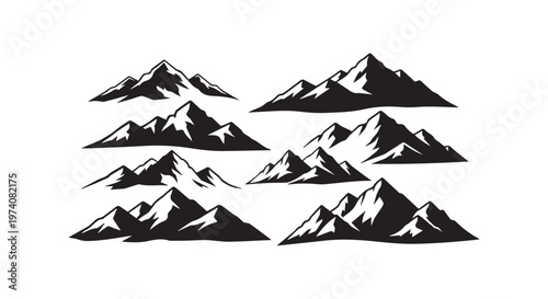 Intricate black and white illustration showcasing a symmetrical cluster of leaves with fine veins and serrated edges