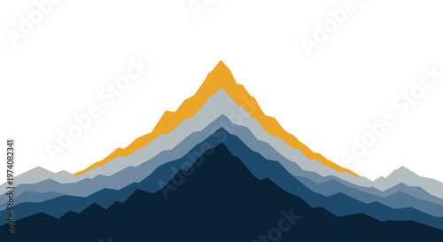 A calming geometric mountainscape evokes serenity and inspires ambition. Perfect for backgrounds, website headers, or representing growth and resilien