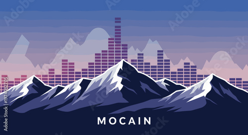 A stylized illustration evokes a sense of ambition and aspiration, perfect for depicting growth, innovation, or a blend of natural and urban themes in