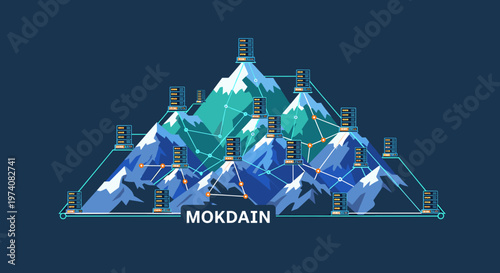 Modern graphic showcasing a server rack, conveying concepts of data storage, cloud computing, and technological infrastructure with a calm, profession