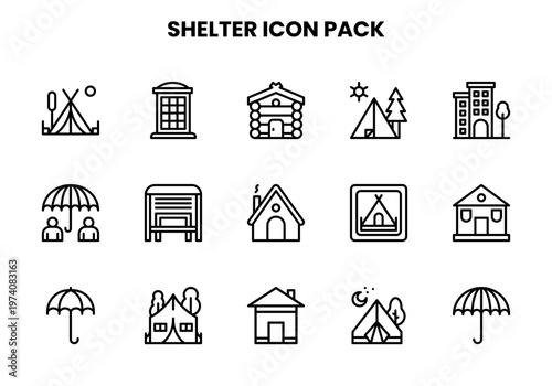 Shelter Line Graphics Icons Pack