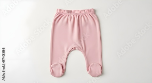 Pink Cotton Baby Footed Pants Product Shot