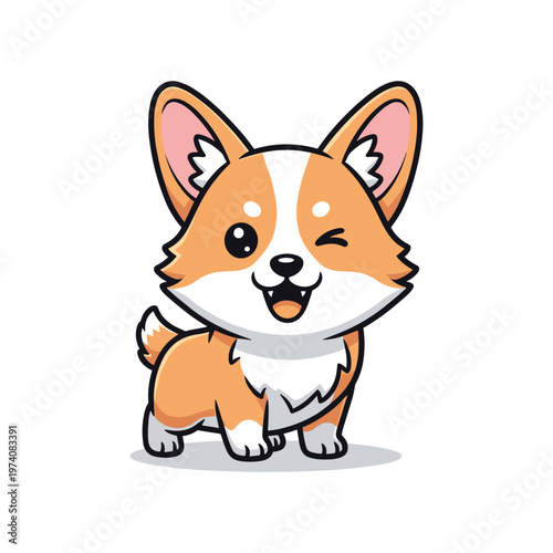 Corgi Dog Winking Cute Cartoon Commercial