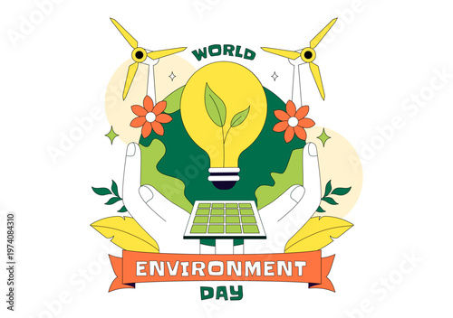 World Environment Day Vector Illustration Featuring Green Trees And Forest Plants For Saving Planet Earth Background Design