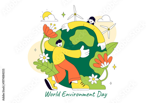 World Environment Day Vector Illustration Featuring Green Trees And Forest Plants For Saving Planet Earth Background Design