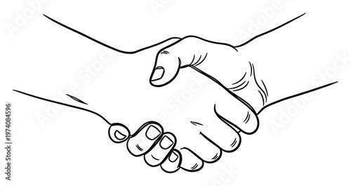 Professional handshake gesture symbolizing partnership, trust, agreement, and cooperation, ideal for conveying business connections and successful teamwork in corporate communications