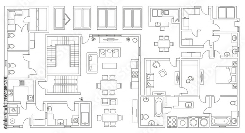 Detailed Architectural Floor Plan Depicting Room Layout and Design.