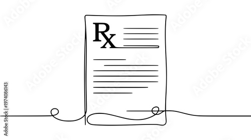 Prescription pad with rx symbol and lines for writing