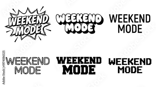 Weekend mode vector graphic designs for social media posts