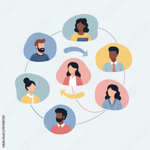 Diverse group of people communicating.