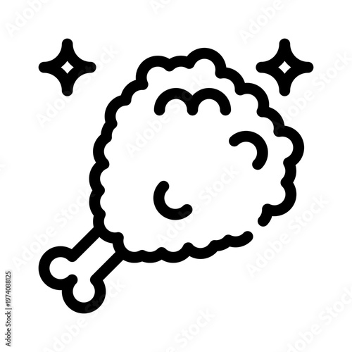 fried chicken line icon