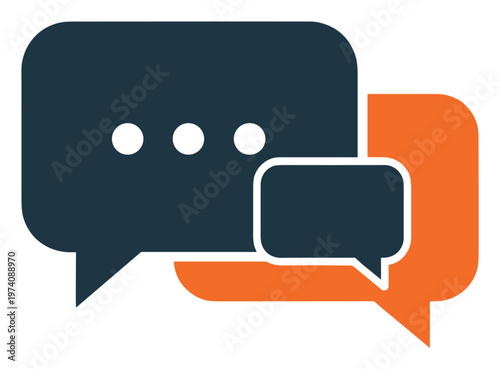 Colorful speech bubbles representing online communication and dialogue perfect for social media applications and messaging app interfaces to convey discussion
