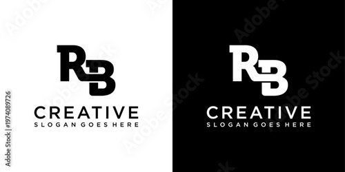 RB or BR initial letter logo design vector template