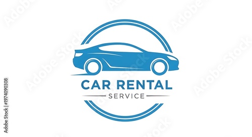 Modern Car Rental Service Logo Vector Template