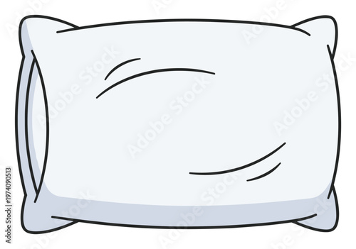 Soft comfortable white pillow offering restful sleep and relaxation ideal for bedroom decor advertising bedding products or promoting good sleep habits