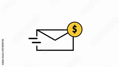 Email marketing revenue flat animation icon