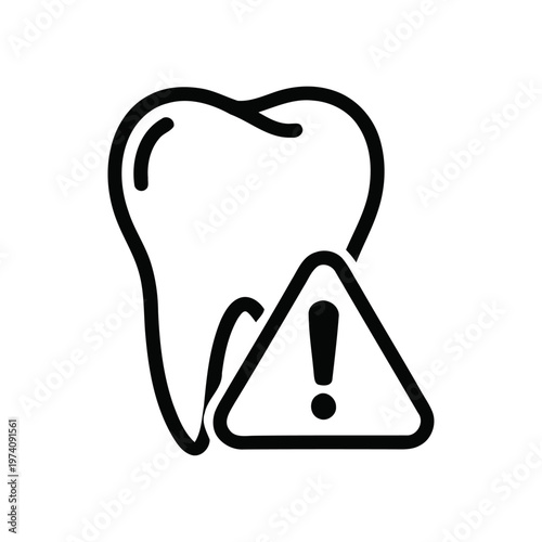 Dental health warning icon illustrating potential tooth problems, decay risks, or oral hygiene issues, emphasizing the importance of urgent care and preventive measures for maintaining a healthy smile