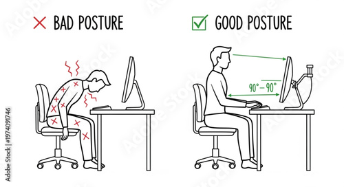 Correct Posture for Computer Work Ergonomics.
