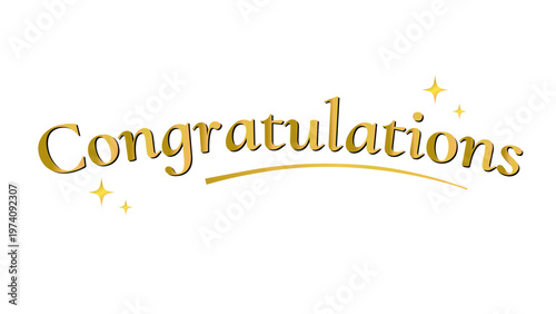 The word "congratulations" in gold letters.