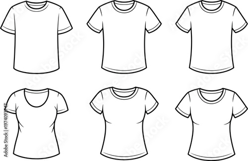 Tshirt simple white templates displayed in grid layout clean apparel mockup blank clothing design front view minimal style