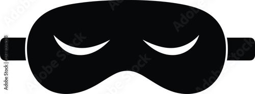 Sleep mask silhouette, closed eyes design, relaxation concept, rest illustration, black and white artwork, wellness symbol, minimalist night accessory