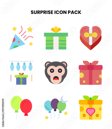 Surprise Flat Scalable Icons Pack