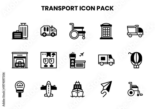 Transport DuoTone Set Icons Pack