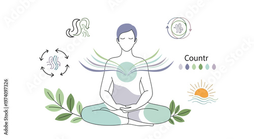 Woman meditating in lotus position.