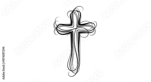 Cross Symbol Christian Religious Icon.