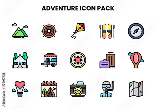 Adventure Lineal Color UI Icons Pack
