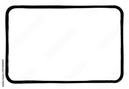 Sketchy black outline frame with rounded corners providing a simple aesthetic border for various digital and print media projects
