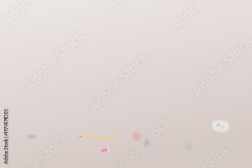 Watercolor Art Supplies and Painting on Artist Table