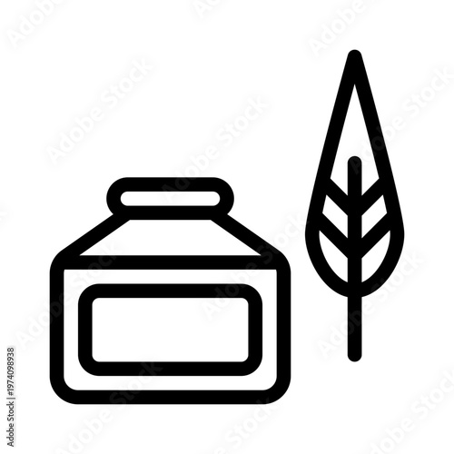 quill pen line icon