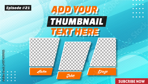 Podcast YouTube Thumbnail Template with Multiple Hosts EPS