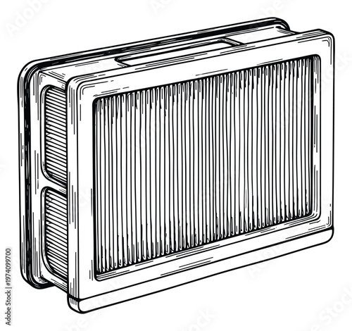 Essential air filtration component drawing depicts a clean energy system part suitable for industrial diagrams or household appliance repair guides