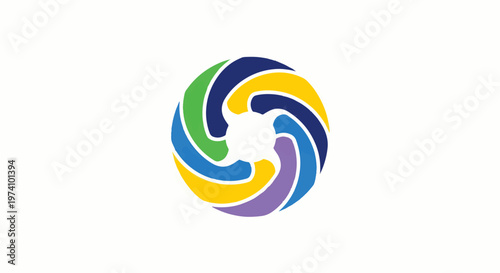 Colorful abstract circular design with vibrant hues and creative shapes.