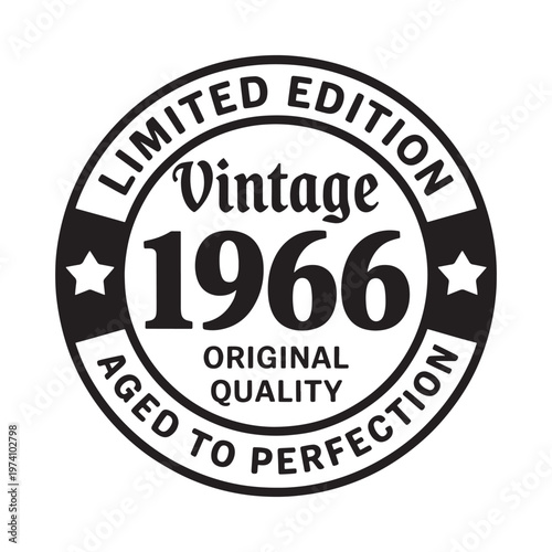 Black and white emblem displaying vintage 1966 and limited edition text