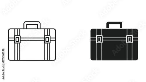 Two server or computer equipment icons in black and white on a white background