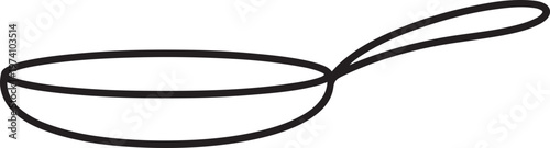 one continuous line drawing of big pan isolated on white background. one line art icon drawing vector