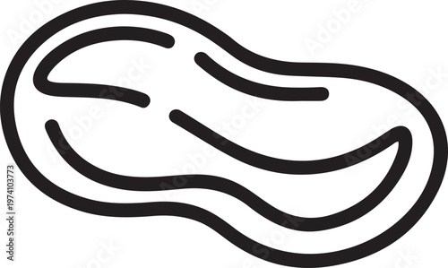 One single line drawing of whole healthy organic peanut for farm logo identity, one line art icon drawing vector