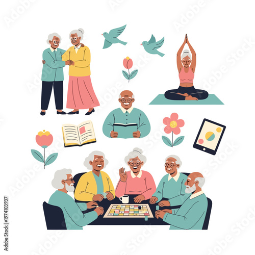 Elderly People Engaging in Leisure Activities.