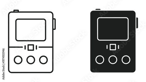 Two black and white illustrations of vintage sewing machines side by side on white background