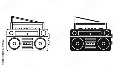 Boombox Retro Music Player Isolated Vector