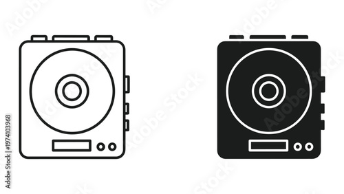 Portable CD Player Vector Icons