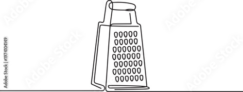 Cheese grater. Icon. Vector drawing. One line art. A simple drawing of a continuous line of a kitchen electric appliance. one line art icon drawing vector